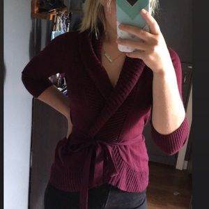 Purple/Maroon tie cardigan